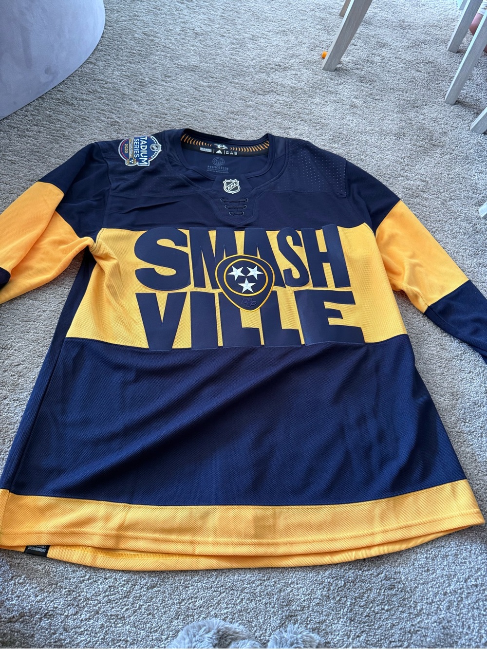 NWOT Nashville Predators Adult 'Smashville' Navy & Gold Hockey Jersey